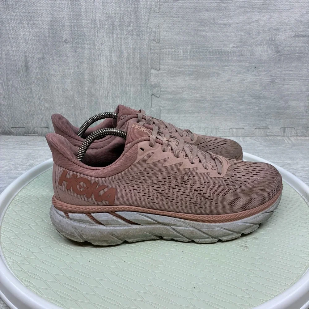 Hoka One One Clifton 7 Running Shoes Women's 11 Pink Mesh Athletic 1110509-MRCB
